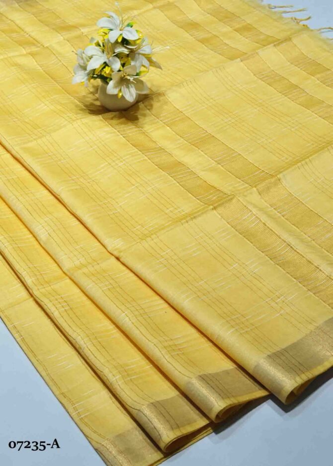 Darshini -07235-A  Vannila Yellow Color New Trending Special Linen Cotton Saree CM1249582 [LR6C]