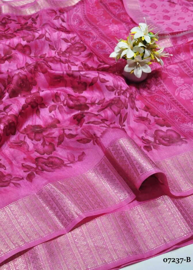 Kaveri -07237-B  Magenta Color Floral Print Synthetic Cotton Saree CM1248935 (LR6C)