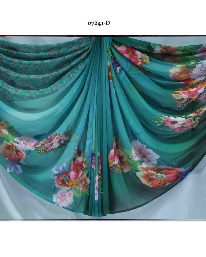 Lakshitha -07241-D  Ocean Green Color Digital Print Soft Synthetic Saree CM1246297 (LR11C)