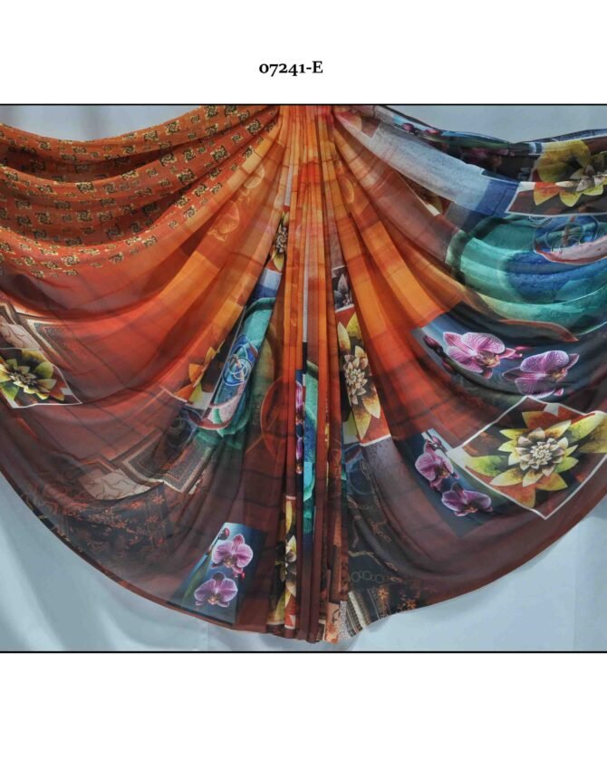 Lakshitha -07241-E  Orange Color Digital Print Soft Synthetic Saree CM1246297 (LR11C)