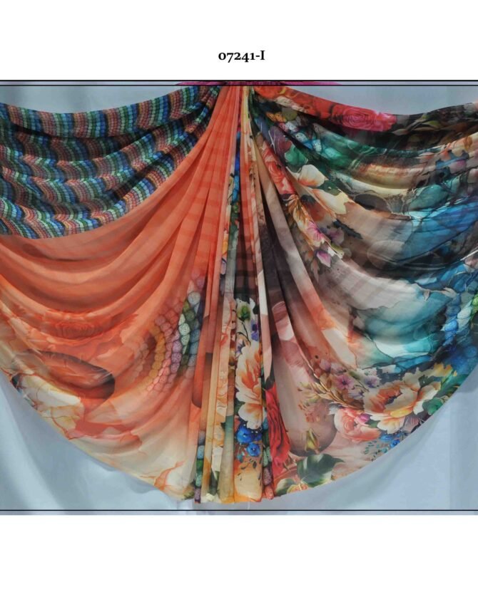 Nivathitha -07241-I  Orange Color Digital Print Soft Synthetic Saree CM1246297 (LR11C)
