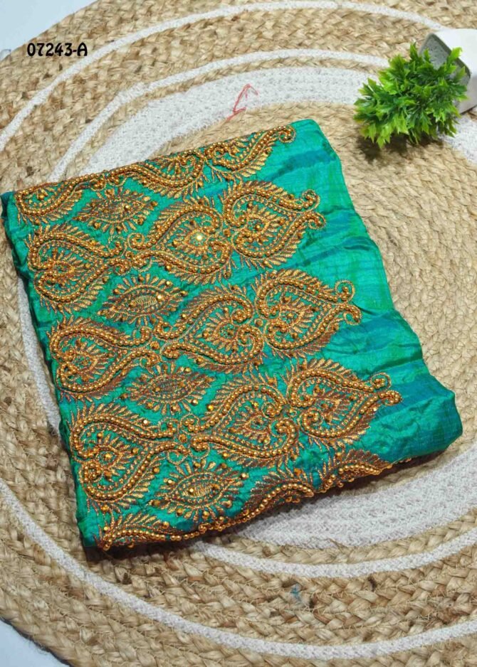 Mayurika -07243-A  Pine Green  Color Bahubali Sana Silk Blouse Material CM1243271 (RR1C)