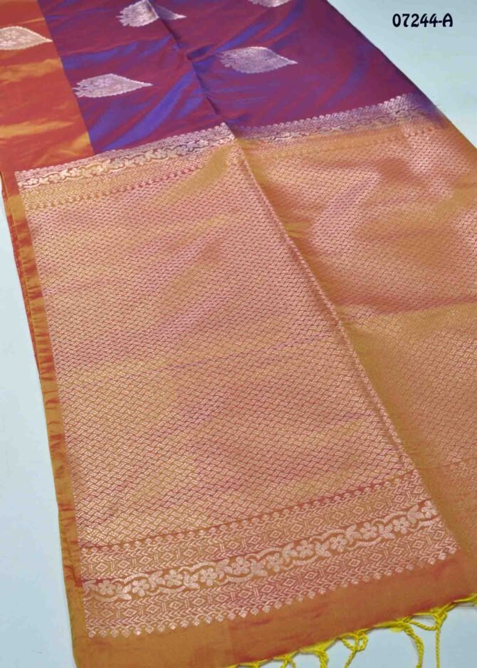 Kishaanika -07244-A  Madigas Purple Color Traditonal Look Semi-Soft Silk Saree CM1250147 (LR3D)