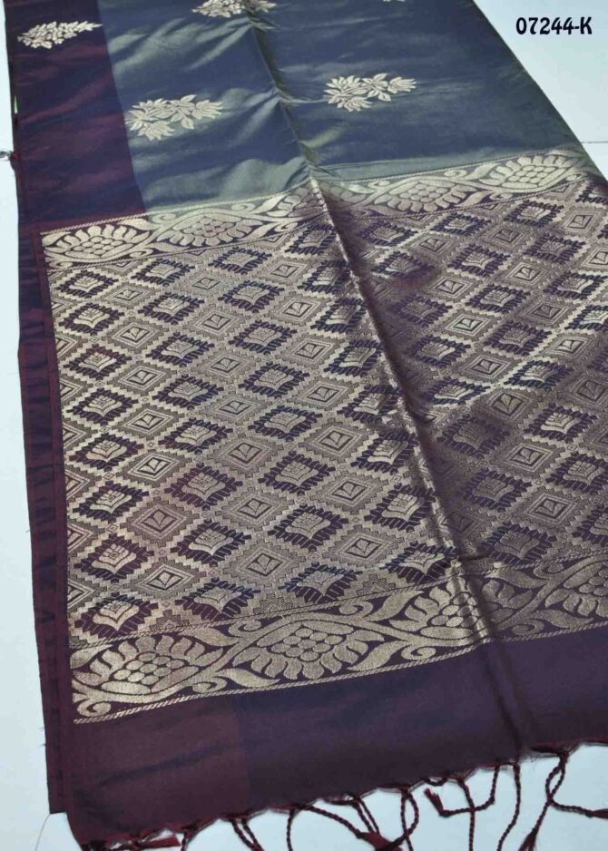 Kishaanika -07244-K  Oxford Grey Color Traditonal Look Semi-Soft Silk Saree CM1250147 (LR3D)
