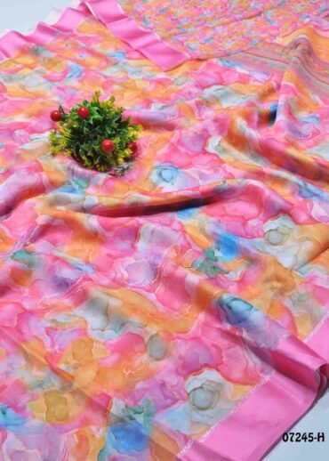 Yuthika -07245-H  Hot Pink Color Digital Print Soft Georgette Saree CM1216796 (RR4E)