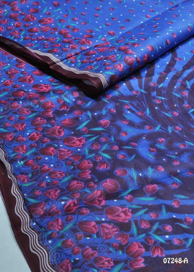 Saira -07248-A   Ink Blue Color Simple Look Voyal Cotton Saree CM1250202 [LR4B]