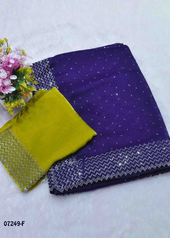 Akshaya-07249-F  Violet Color New Arrival Stone Work Jimmy-Choo Saree CM1250295 [LR8D]
