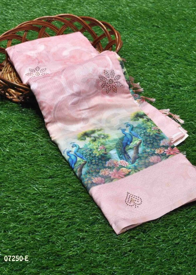 Rakshitha -07250-E  Peach Color Excellent Chanderi Silk Saree CM1250079 [LR6B]