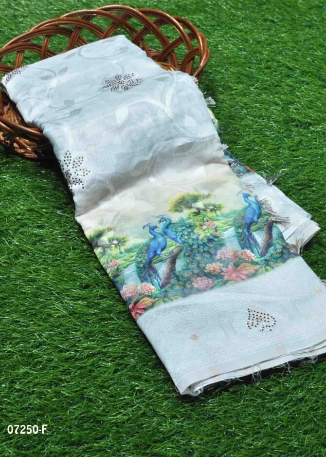 Rakshitha -07250-F  Light Grey Color Excellent Chanderi Silk Saree CM1250079 [LR6B]