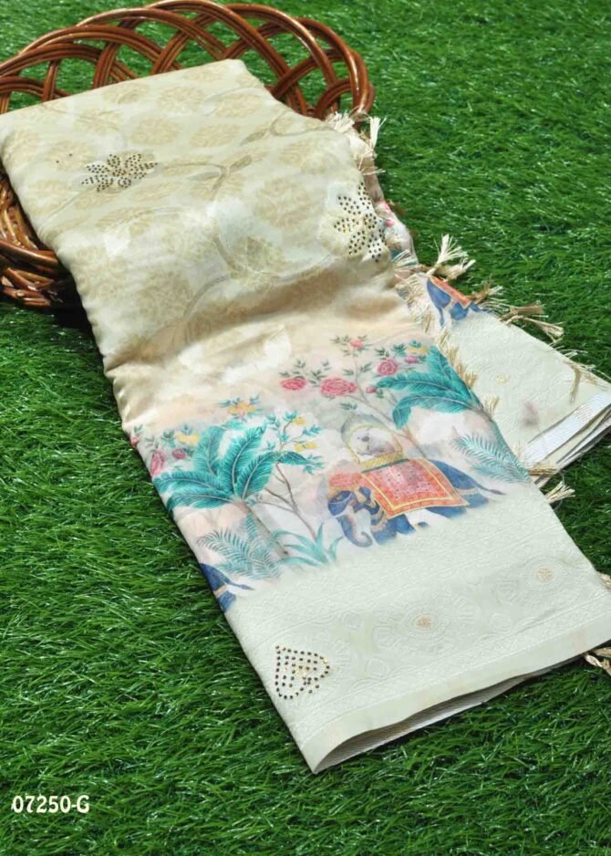 Rakshitha -07250-G  Light Yellow Color Excellent Chanderi Silk Saree CM1250079 [LR6B]