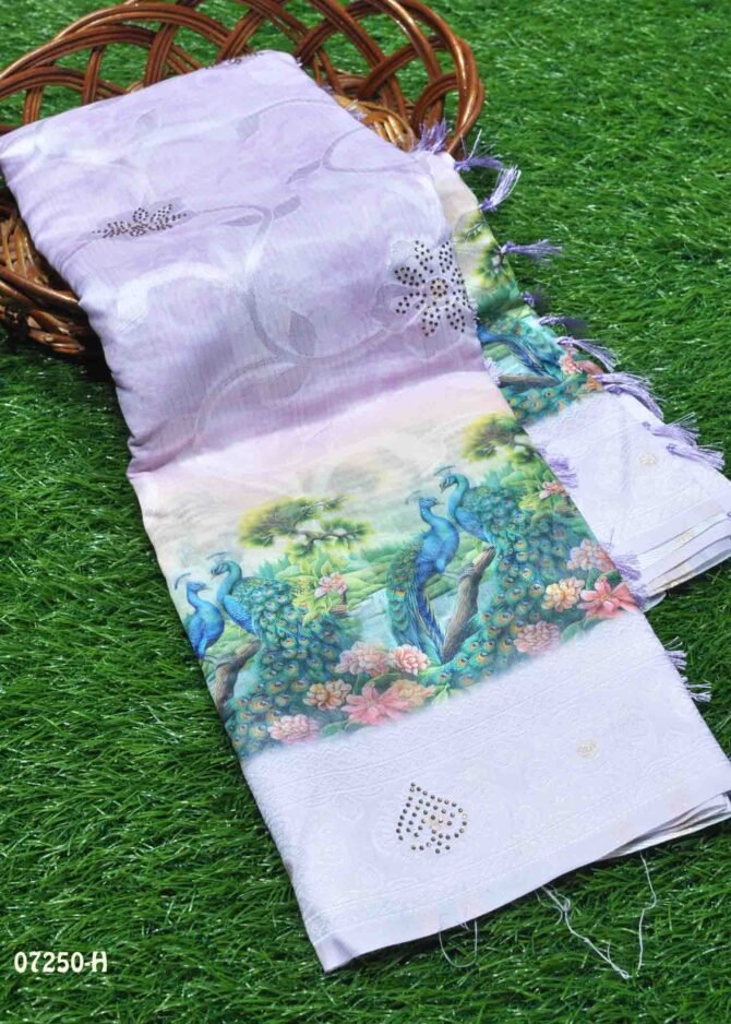 Rakshitha -07250-H  Lavender Color Excellent Chanderi Silk Saree CM1250079 [LR6B]
