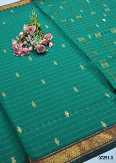SriLeela -07251-D  Pine Green Color Traditional Look Chettinad Cotton Saree CM1250137 [LR13D]