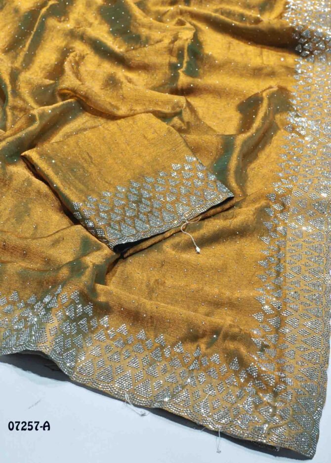 Blue Star-07257-A  Birch Brown Color New Arrival Stone Work Jimmy-Choo Saree CM1249764 [LR10D]