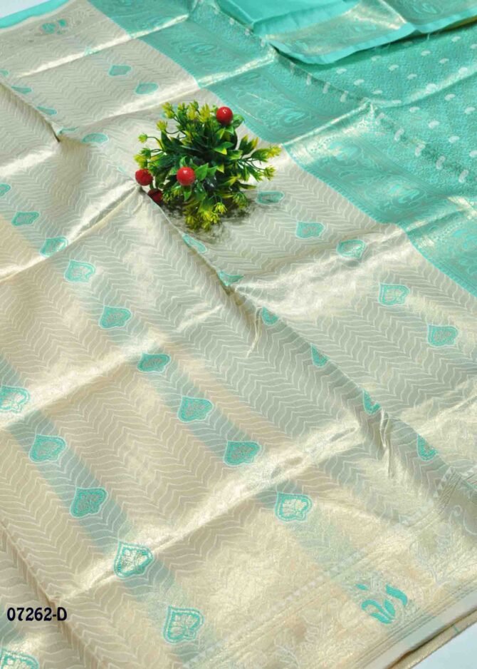 Jishitha - 07262-D   Ivory Color Excellent Look Banarasi Saree CM1248089 [LR2D]