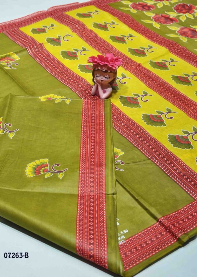 Aarthika -07263-B  Tea Green Color Simple Look Voyal Cotton Saree CM1186677 [LR4B]