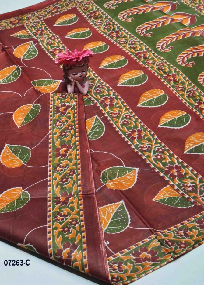 Aarthika -07263-C  Maroon Color Simple Look Voyal Cotton Saree CM1186677 [LR4B]