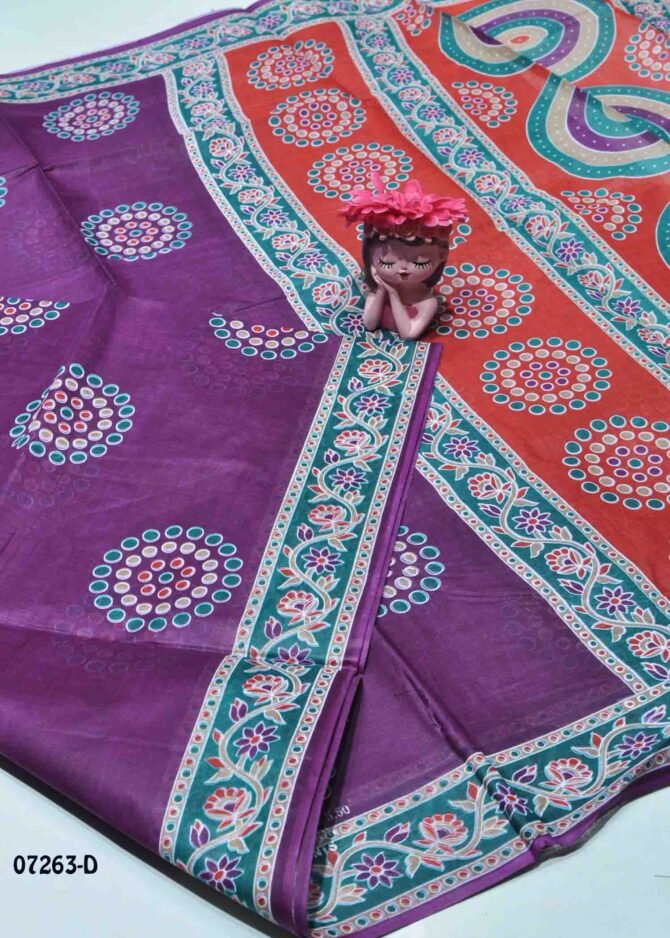 Aarthika -07263-D  Purple Color Simple Look Voyal Cotton Saree CM1186677 [LR4B]