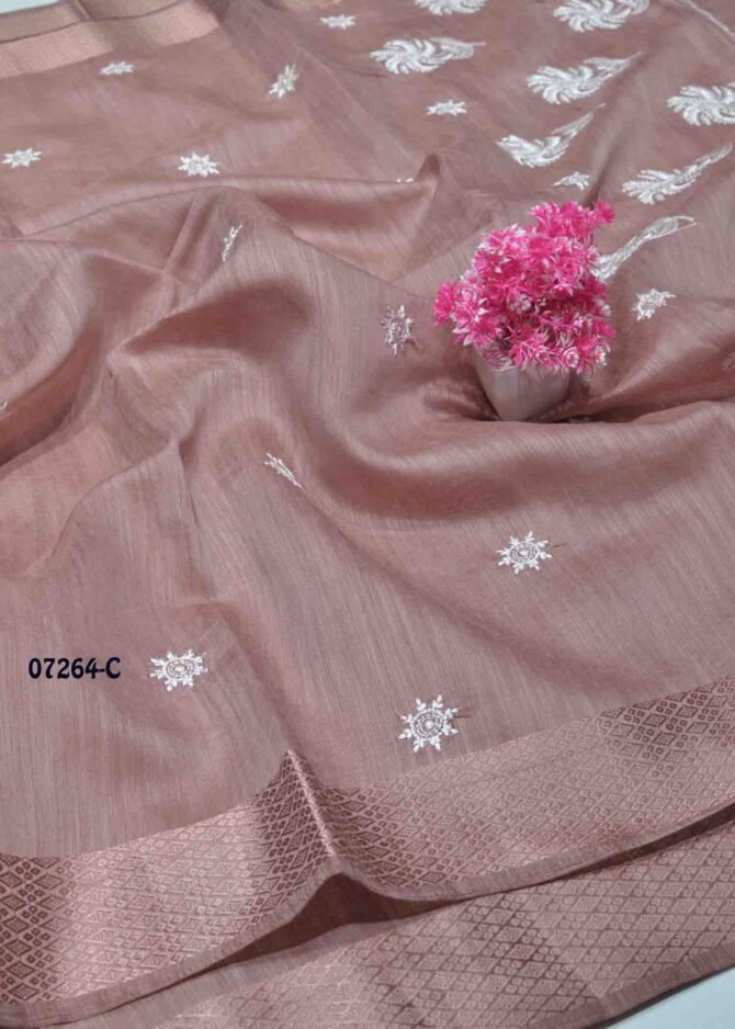 Anithra - 07264-C  Pecan Brown Color Mixed Cotton Saree CM1245438 (LR7D)
