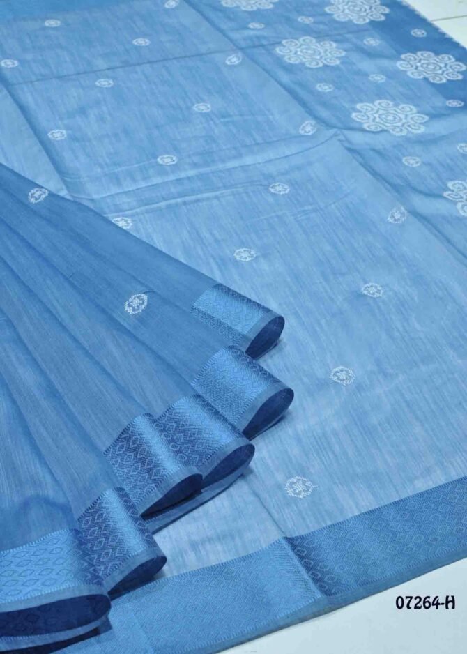 Anithra - 07264-H  Pacific Blue Color Mixed Cotton Saree CM1245438 (LR7D)