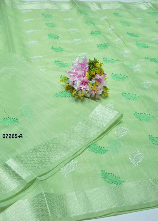 Aaradhana - 07265-A  Spring Green Color Mixed Cotton Saree CM1245438 (LR7D)