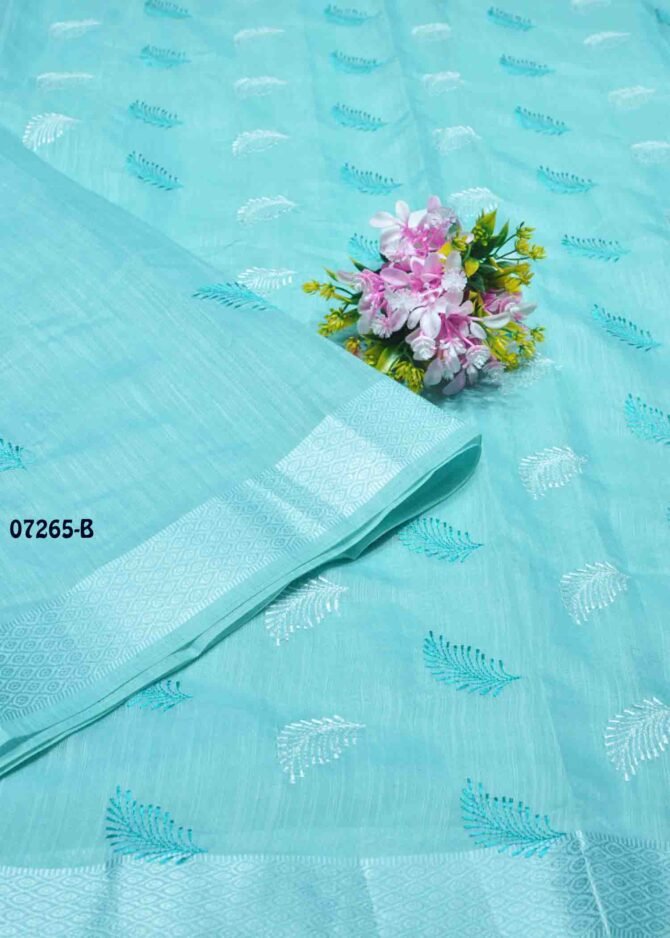 Aaradhana - 07265-B  Tiffany Blue Color Mixed Cotton Saree CM1245438 (LR7D)