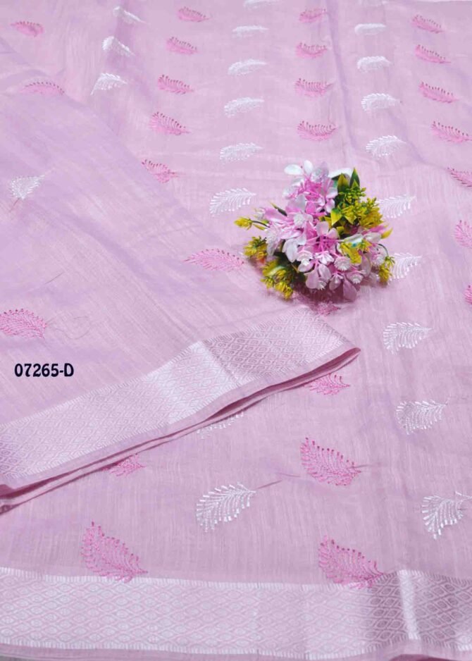 Aaradhana - 07265-D  Baby Pink Color Mixed Cotton Saree CM1245438 (LR7D)