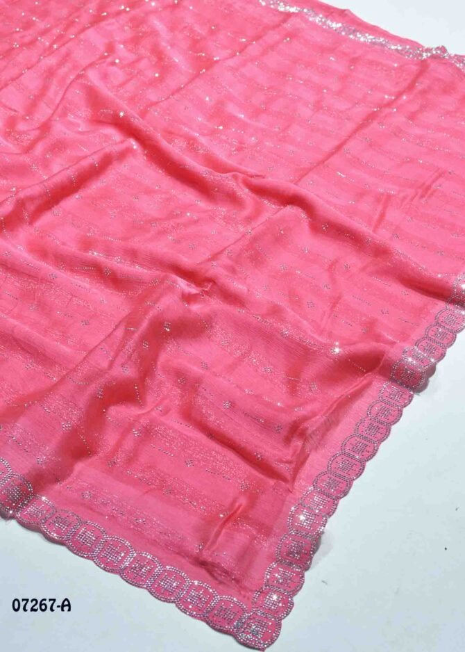 Izhiyana -07267-A  Peach Color New Arrival Trending Chiffon Saree CM1249889 (LR10C)