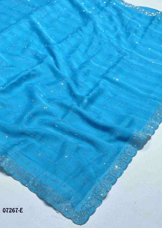 Izhiyana -07267-E  SkyBlue Color New Arrival Trending Chiffon Saree CM1249889 (LR10C)
