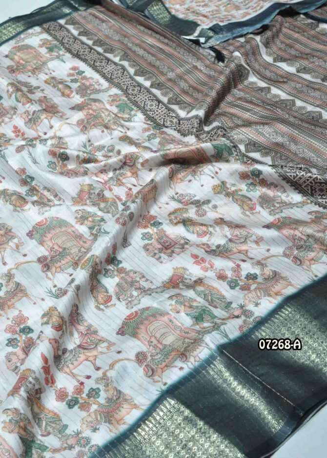 Janvi -07268-A Halfwhite Color Elagant Look Dola Silk Saree CM1240235 (LR6C)