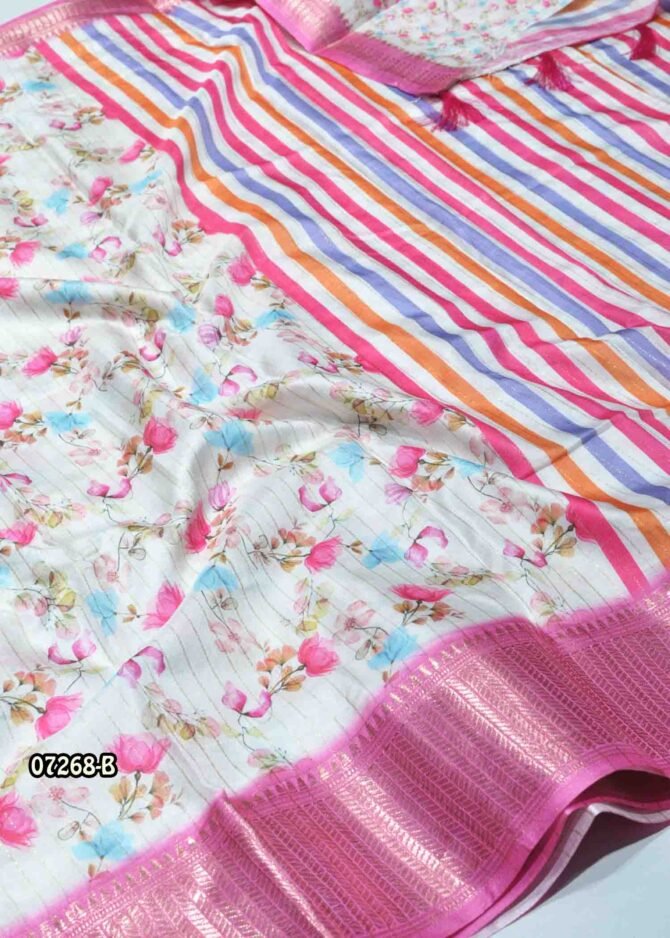 Janvi -07268-B  Halfwhite Color Elagant Look Dola Silk Saree CM1240235 (LR6C)