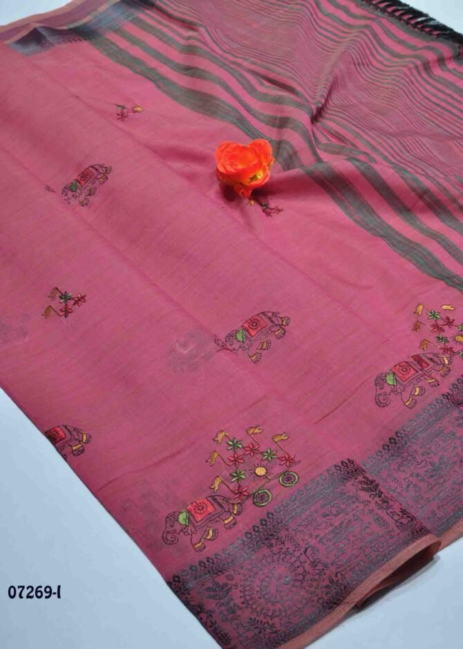 Vaigai - 07269-I  Dark Pink Color Rich Look Fancy Cotton Saree CM1251653 (LR7D)