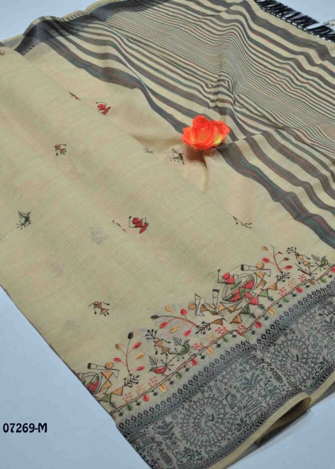 Shivaarika - 07269-M  Teak Tan Color Rich Look Fancy Cotton Saree CM1251652 (LR7D)
