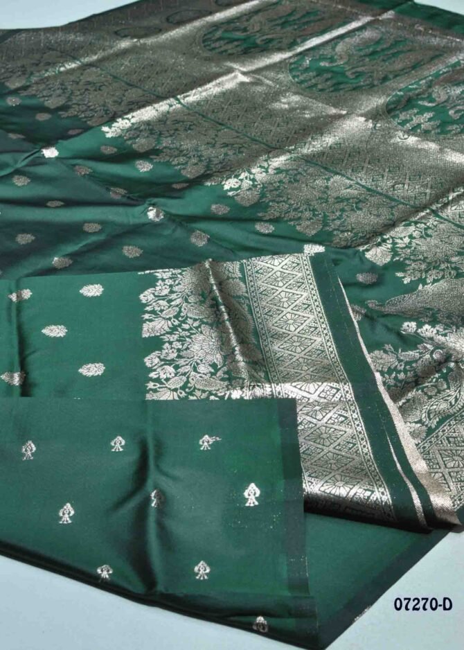 Shivanya - 07270-D  Dark Green Color Rich Look Banarasi Saree CM1247989 (LR2D)