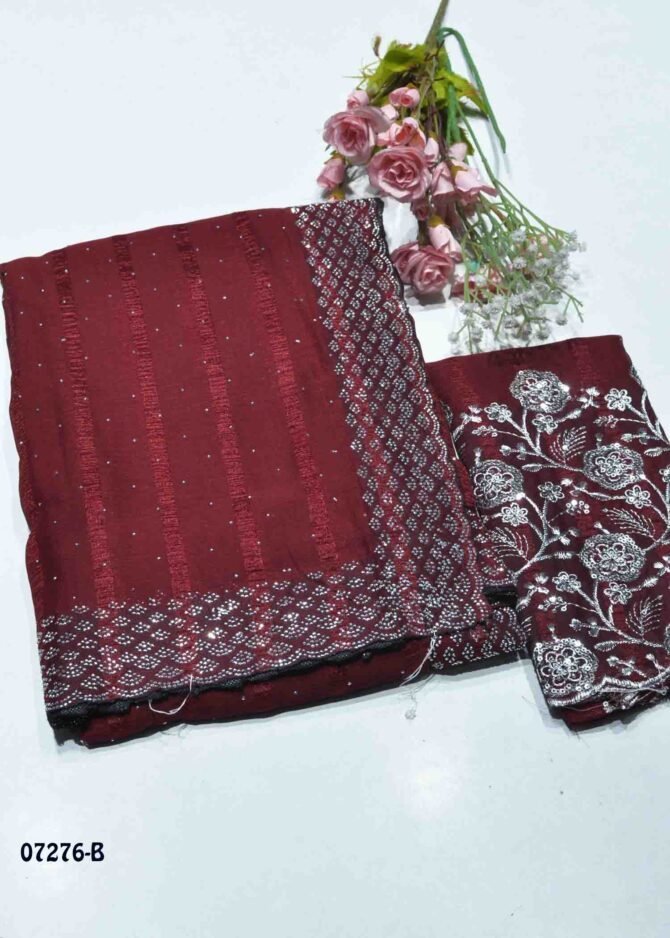 Jyothsna -07276-B  Maroon Color New Arrival Trending Chiffon Saree CM1249884 (LR10E)