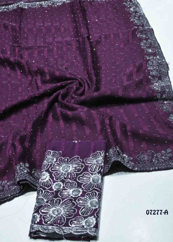 Florence -07277-A  Purple Color New Arrival Trending Chiffon Saree CM1249884 (LR10E)
