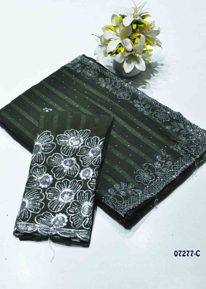 Florence -07277-C  Passi Green Color New Arrival Trending Chiffon Saree CM1249884 (LR10E)