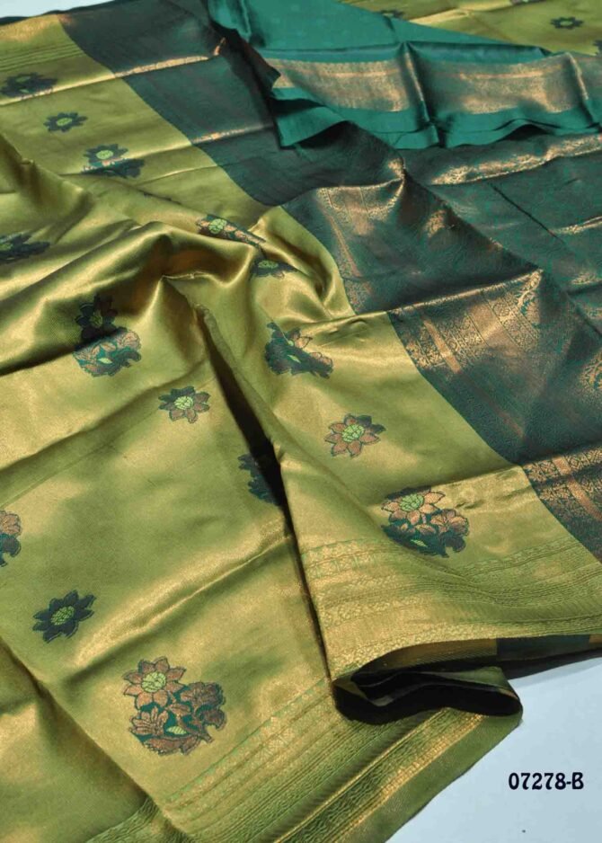 Taanya - 07278-B   Tea Green Color Excellent Look Banarasi Saree CM1248086 [LR2D]