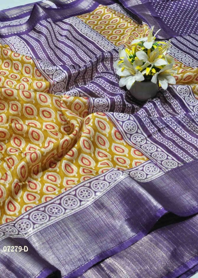 Poorvaja - 07279-D   Mustard Color Simply Dola Silk Saree CM1250968 [LR7C]