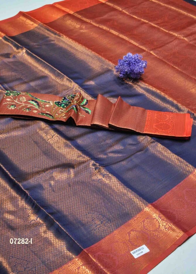 Neeshalini - 07282-I  NavyBlue Color Grand Look Traditonal Wear Raw Silk Saree CM1245063 (LR3B)