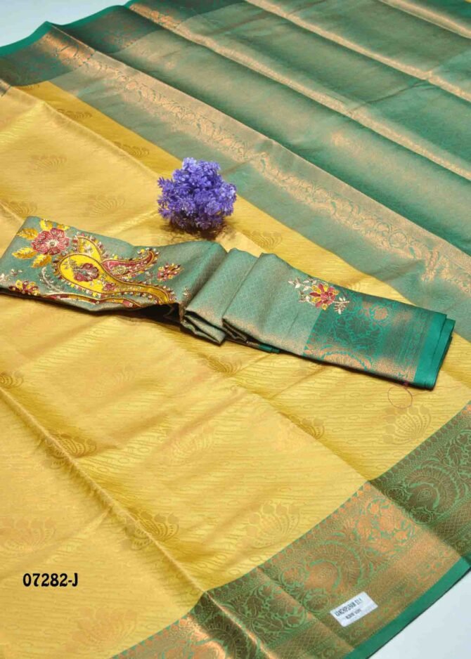 Neeshalini - 07282-J  Lemon Yellow Color Grand Look Traditonal Wear Raw Silk Saree CM1245063 (LR3B)