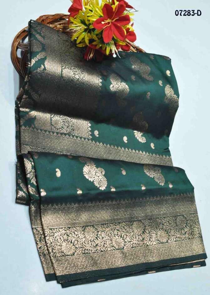 Shasvithika - 07283-D  Dark Green Color Rich Look Banarasi Saree CM1247990 (LR2C)