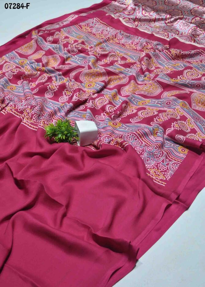 Devisha - 07284-F  Pink Color  Exclusive Soft Modal Satin Saree CM1252867 (LR8C)