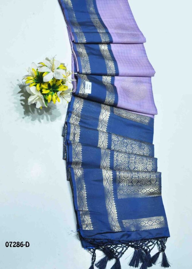 Kadambari - 07286-D  Lavender Color Grand Look Traditonal Wear Semi-Banarasi Saree CM1252156 (LR3B)