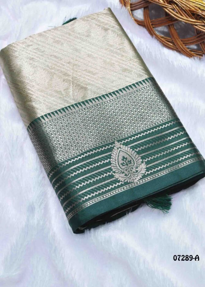 Sridhana - 07289-A  Light Khaki Green Color Grand Look Traditonal Wear Tissue Silk Saree CM1252786 (LR2B)