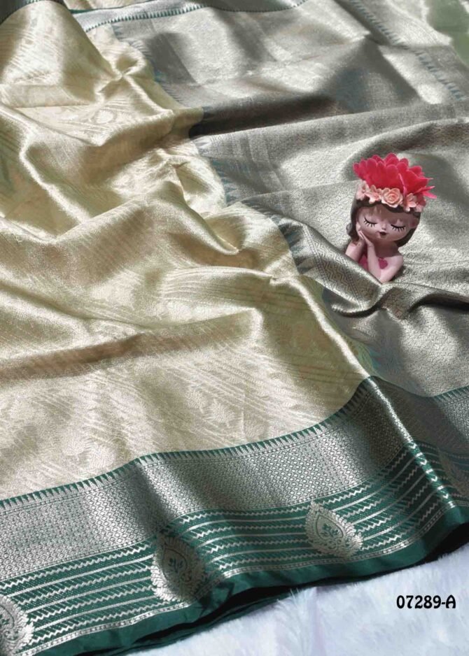 Sridhana - 07289-A  Light Khaki Green Color Grand Look Traditonal Wear Tissue Silk Saree CM1252786 (LR2B)