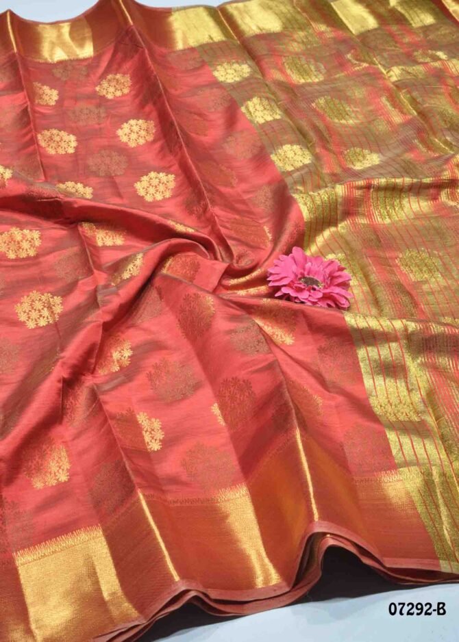 Teekshika - 07292-B  Salsa Red Color Grand Look Traditonal Wear Raw Silk Saree CM1254099 (LR3E)