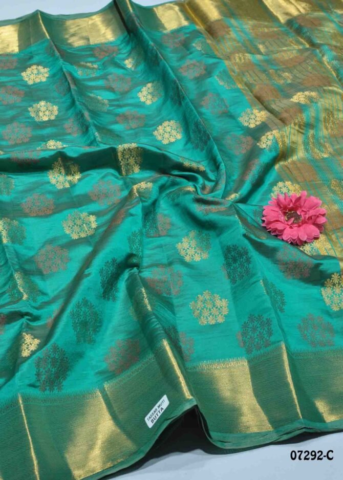 Teekshika - 07292-C  Ocean Green Color Grand Look Traditonal Wear Raw Silk Saree CM1254099 (LR3E)