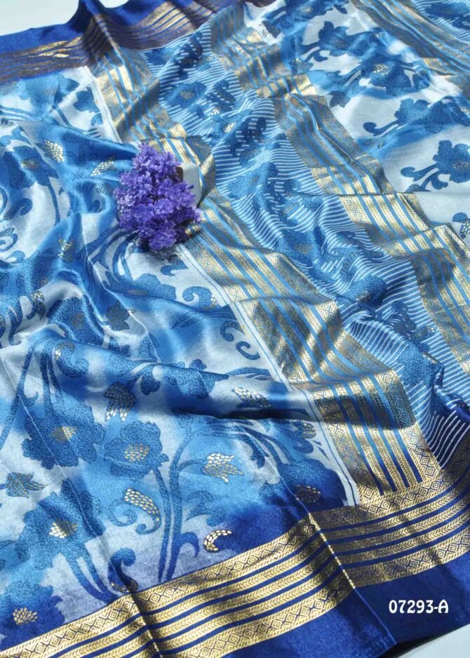 Priyamani - 07293-A  Pacific Blue Color Elegant Look Moss Chiffon Saree CM1244505 [LR11E]