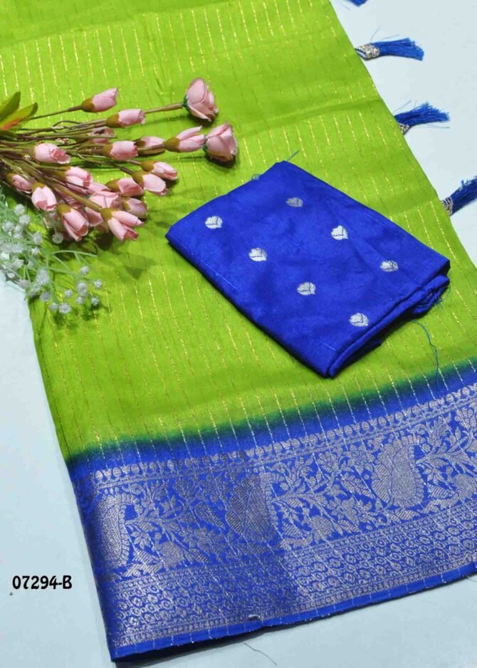 Priyanka - 07294-B  Pistachio Green Color Elagant Dola Silk Saree CM1245416 [LR5E]