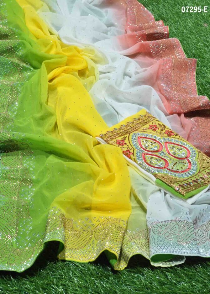 Priyadarshini - 07295-E   Multi Color Beautiful Look Soft Georgette Saree CM1243791 [LR12D]